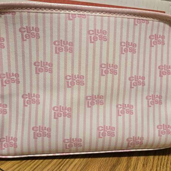 Clueless Pink and White Striped Cosmetic Bag - Picture 2 of 3